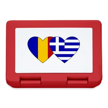 Romania Greece Flag Heart - Lunchbox - red - Front