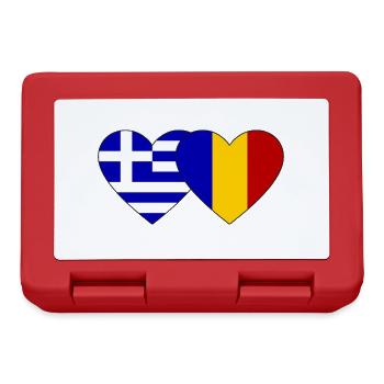 Greece Romania Flag Heart - Lunchbox - red - Front