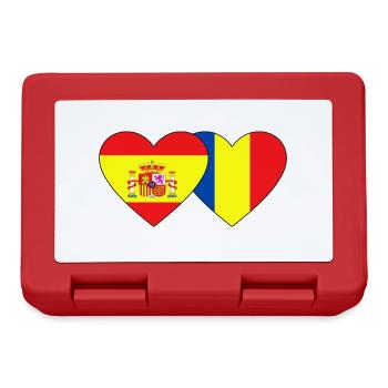 Spain Romania Flag Heart - Lunchbox - red - Front
