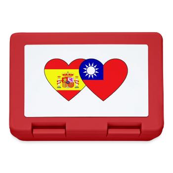 Spain Taiwan Flag Heart - Lunchbox - red - Front