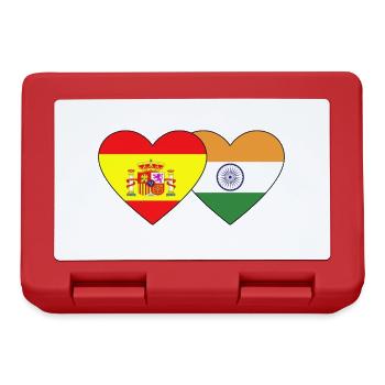 Spain India Flag Heart - Lunchbox - red - Front