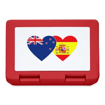 Neuseeland Spanien Flagge Herz - Brotdose - Rot - Vorne