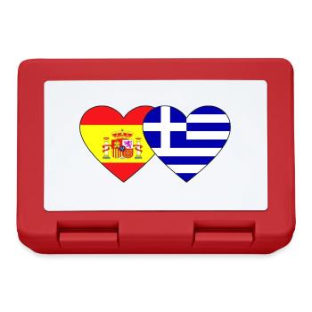 Spain Greece Flag Heart - Lunchbox - red - Front