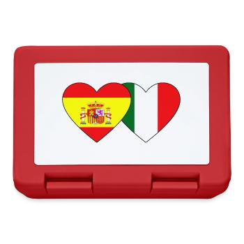 Spain Italy Flag Heart - Lunchbox - red - Front