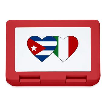 Cuba Italy Flag Heart - Lunchbox - red - Front