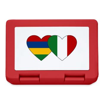 Mauritius Italy Flag Heart - Lunchbox - red - Front