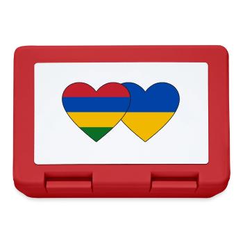 Mauritius Ukraine Flag Heart - Lunchbox - red - Front