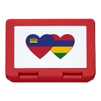 Liechtenstein Mauritius Flag Heart - Lunchbox - red - Front