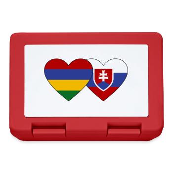 Mauritius Slovakia Flag Heart - Lunchbox - red - Front