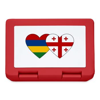 Mauritius Georgia Flag Heart - Lunchbox - red - Front
