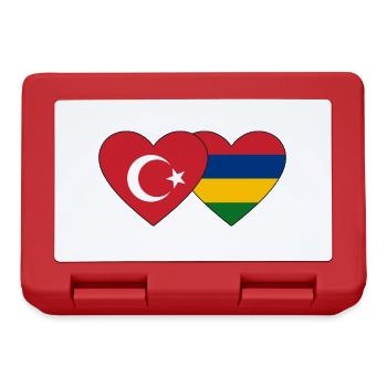Turkey Mauritius Flag Heart - Lunchbox - red - Front