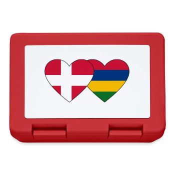 Denmark Mauritius Flag Heart - Lunchbox - red - Front