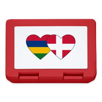 Mauritius Denmark Flag Heart - Lunchbox - red - Front