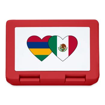 Mauritius Mexico Flag Heart - Lunchbox - red - Front