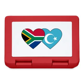 Südafrika Uiguren Flagge Herz - Brotdose - Rot - Vorne