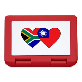 South Africa Taiwan Flag Heart - Lunchbox - red - Front