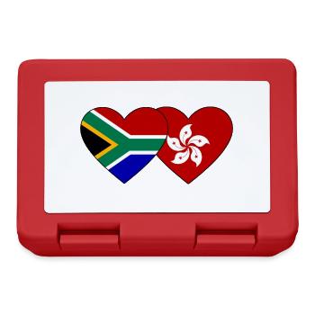 Südafrika Hongkong Flagge Herz - Brotdose - Rot - Vorne