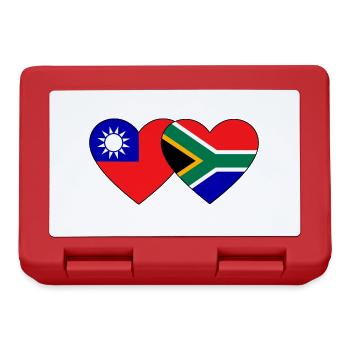 Taiwan Südafrika Flagge Herz - Brotdose - Rot - Vorne
