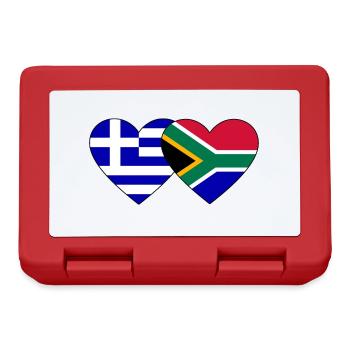 Greece South Africa Flag Heart - Lunchbox - red - Front