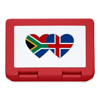 Südafrika Island Flagge Herz - Brotdose - Rot - Vorne