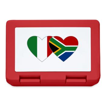 Italy South Africa Flag Heart - Lunchbox - red - Front