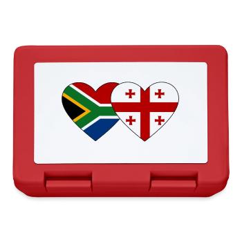 Südafrika georgien Flagge Herz - Brotdose - Rot - Vorne