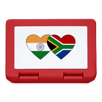 India South Africa Flag Heart - Lunchbox - red - Front