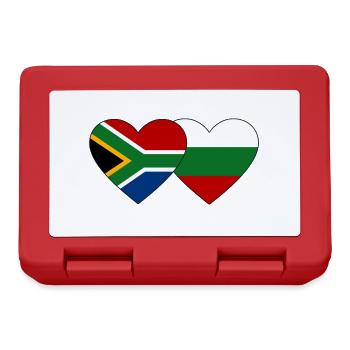 Südafrika Bulgarien Flagge Herz - Brotdose - Rot - Vorne