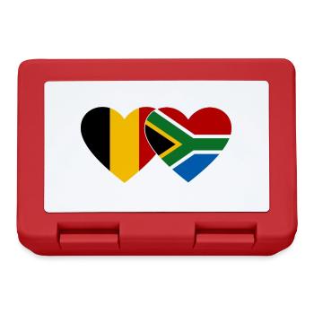 Belgium South Africa Flag Heart - Lunchbox - red - Front