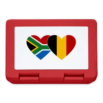 Südafrika Belgien Flagge Herz - Brotdose - Rot - Vorne