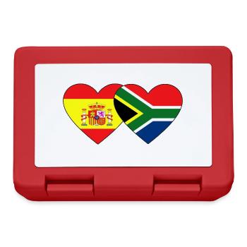 Spain South Africa Flag Heart - Lunchbox - red - Front