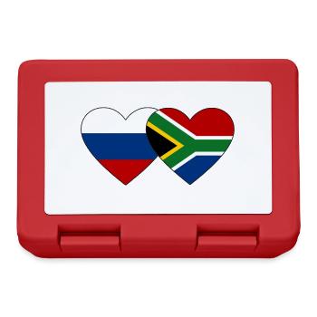Russia South Africa Flag Heart - Lunchbox - red - Front