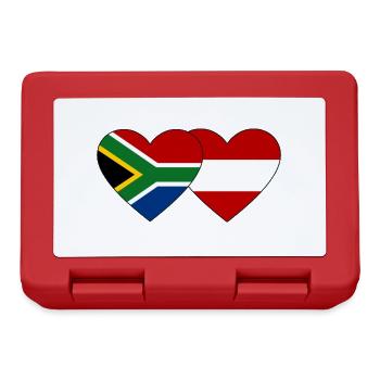 Afrique du Sud Autriche Flag Heart - Boîte à goûter - rouge - Devant