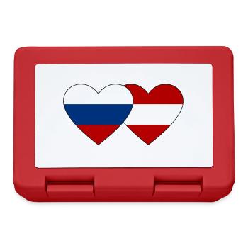 Russie Autriche Flag Coeur - Boîte à goûter - rouge - Devant