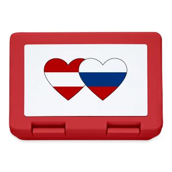 Autriche Russie Flag Coeur - Boîte à goûter - rouge - Devant