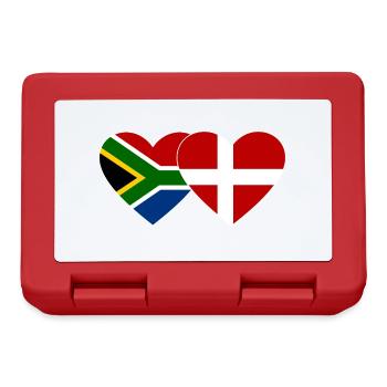 South Africa Denmark Flag Heart - Lunchbox - red - Front
