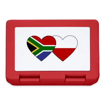 Afrique du Sud Pologne Drapeau Coeur - Boîte à goûter - rouge - Devant
