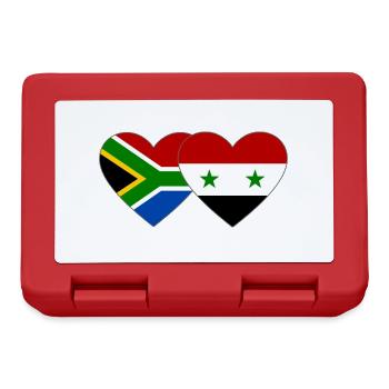 Südafrika Syrien Flagge Herz - Brotdose - Rot - Vorne