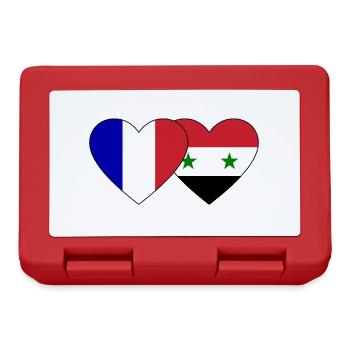 Frankreich Syrien Flagge Herz - Brotdose - Rot - Vorne