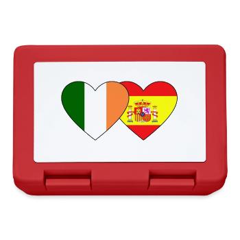 Irland Spanien Flagge Herz - Brotdose - Rot - Vorne