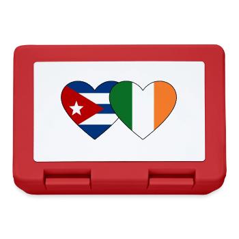 Kuba Irland Flagge Herz - Brotdose - Rot - Vorne