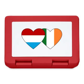 Luxemburg Irland Flagge Herz - Brotdose - Rot - Vorne