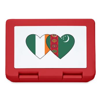 Irland Turkmenistan Flagge Herz - Brotdose - Rot - Vorne