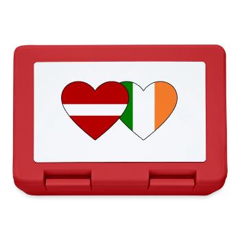 Latvia Ireland Flag Heart - Lunchbox - red - Front