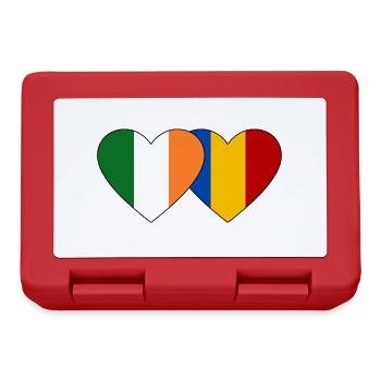 Drapeau de l’Irlande Roumanie Coeur - Boîte à goûter - rouge - Devant