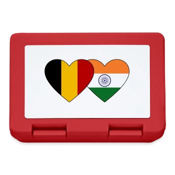 Belgien Indien Flagge Herz - Brotdose - Rot - Vorne