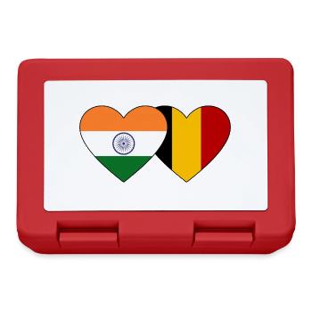 India Belgium Flag Heart - Lunchbox - red - Front