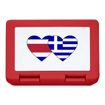 Costa Rica Grèce Drapeau Coeur - Boîte à goûter - rouge - Devant