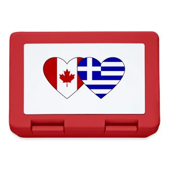 Cœur de drapeau Canada Grèce - Boîte à goûter - rouge - Devant