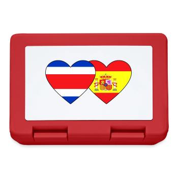 Costa Rica Espagne Drapeau Coeur - Boîte à goûter - rouge - Devant